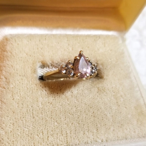 SOLID 14KT Morganite Sapphire Vintage Ring - Picture 7 of 7